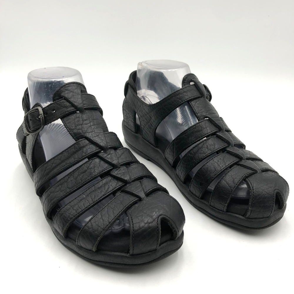 Mephisto Black Fisherman Sandals Classic Leather Design